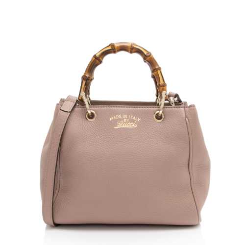 Gucci Leather Bamboo Mini Shopper Tote