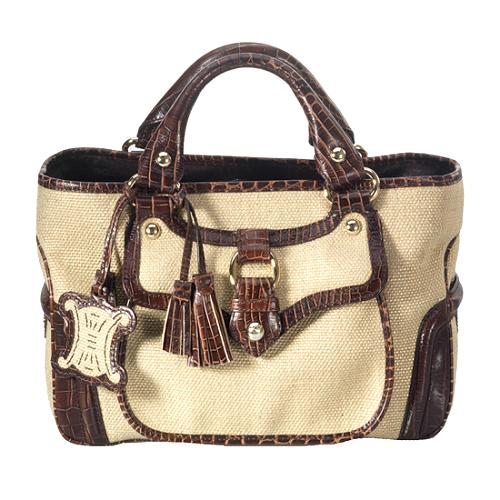 Celine Canvas Boogie Bag Satchel Handbag