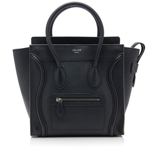 Celine Drummed Leather Micro Luggage Tote