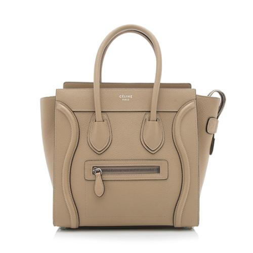 Celine Drummed Leather Micro Luggage Tote