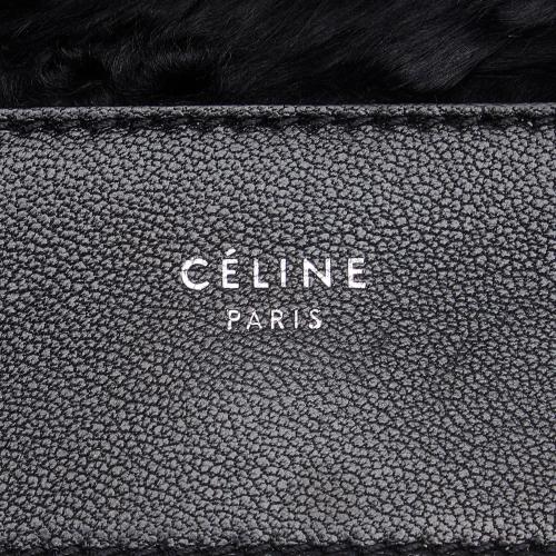 Celine Fur-Trim Frame Crossbody Bag