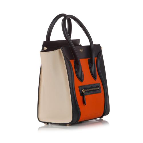 Celine Luggage Tote Tricolor Leather Handbag