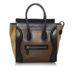 Celine Micro Luggage Bicolor Leather Handbag