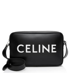 Celine Messenger Bag In Smooth Calfskin With Celine Print Medium
