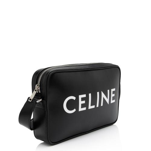 Celine Smooth Calfskin Logo Print Medium Messenger Bag