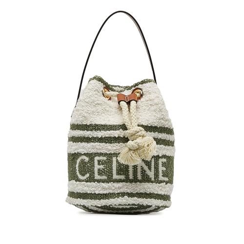 Celine Teen Plein Soleil Canvas Drawstring Bucket Bag