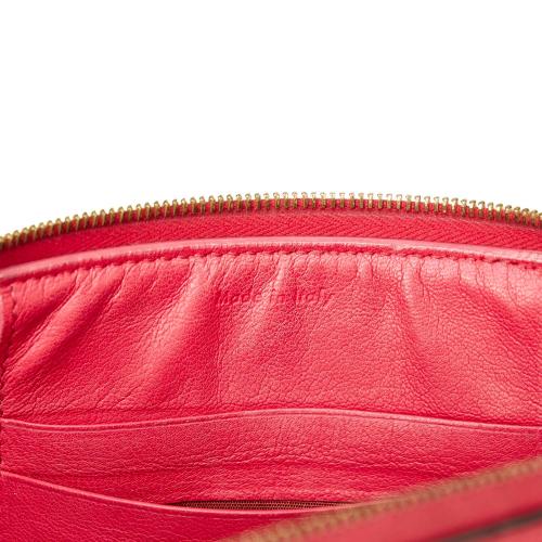 Celine Tri-Color Zip Envelope Leather Clutch