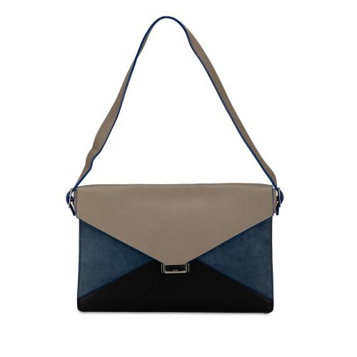 Celine Tricolor Leather Diamond Shoulder Bag
