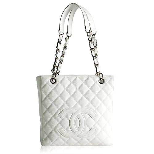 Brand New Chanel Quilted Caviar Leather Petite Shopping Tote