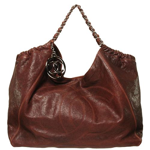 Chanel Brown Leather Cocos Cabas Tote