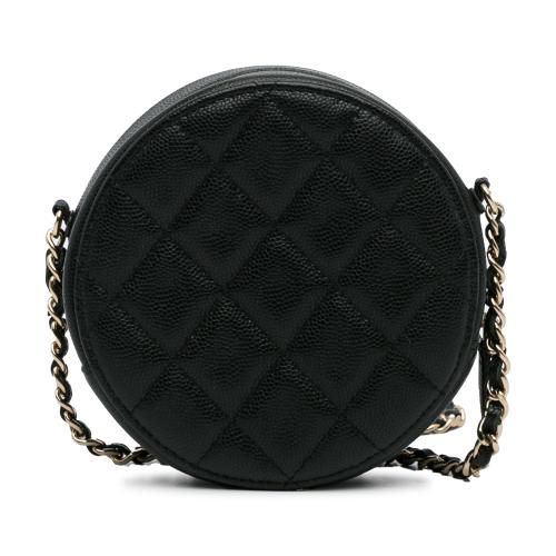 Chanel CC Caviar Round Chain Crossbody