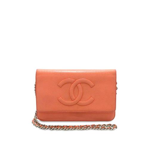 Chanel CC Caviar Wallet On Chain