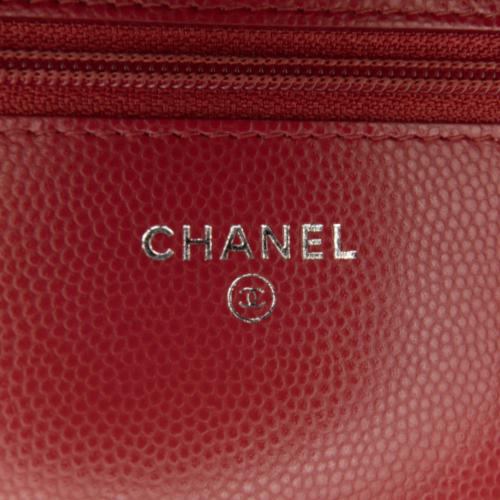 Chanel CC Chevron Caviar Wallet On Chain