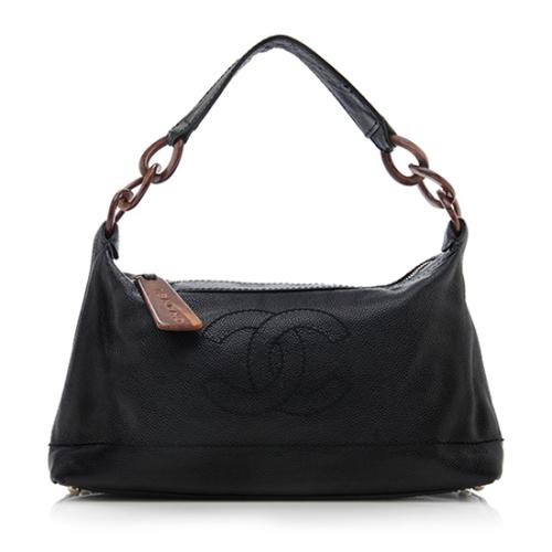 Chanel Caviar Leather CC Logo Shoulder Bag