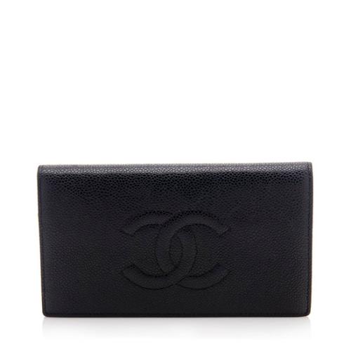 Chanel Caviar Leather CC Long Yen Wallet