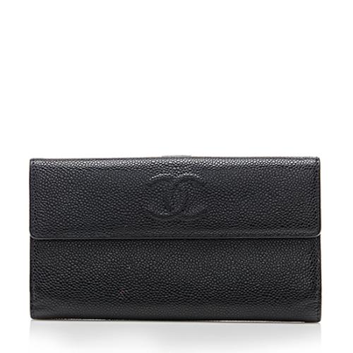 Chanel Caviar Leather CC Long Wallet