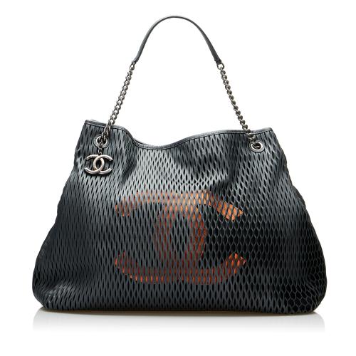 Chanel CC Perforated Leather Tote Bag
