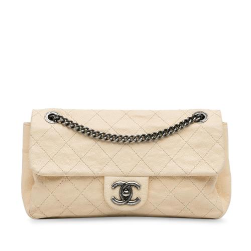 Chanel CC Quilted Aged Calfskin Flap Bag