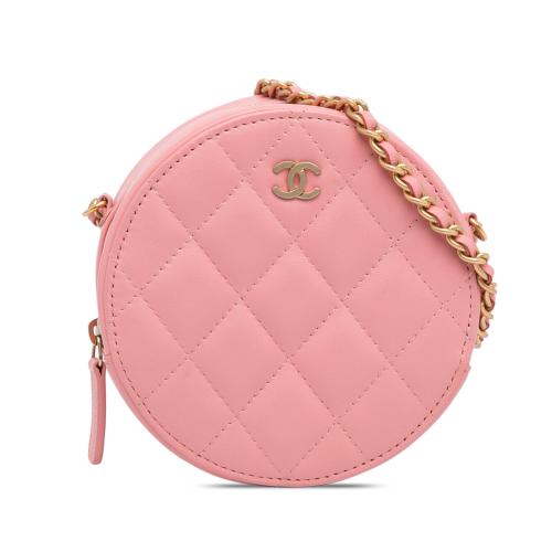Chanel CC Quilted Lambskin Round Crossbody