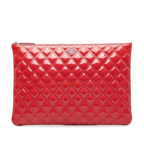 Chanel CC Quilted Patent Leather O Case