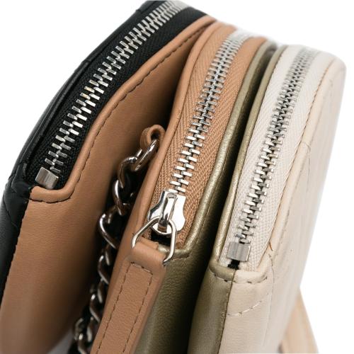 Chanel CC Round Triple Zip Crossbody Bag
