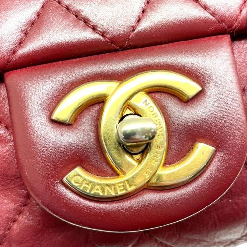 Chanel CC Timeless Lambskin Leather Single Flap Bag