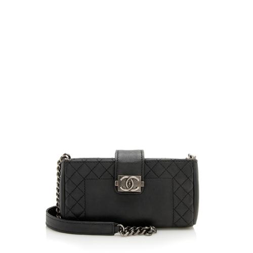 Chanel Calfskin Boy O Mini Clutch Crossbody