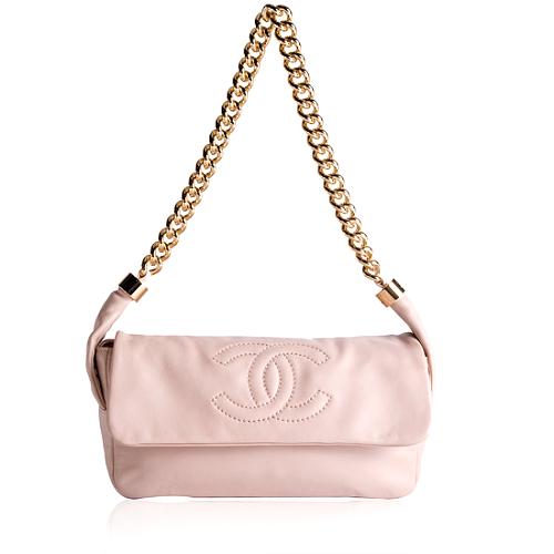 Chanel Calfskin Chain Flap Shoulder Handbag
