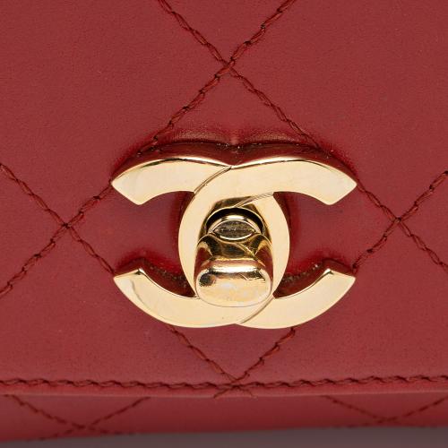 Chanel Calfskin Double Pocket Small Top Handle Bag