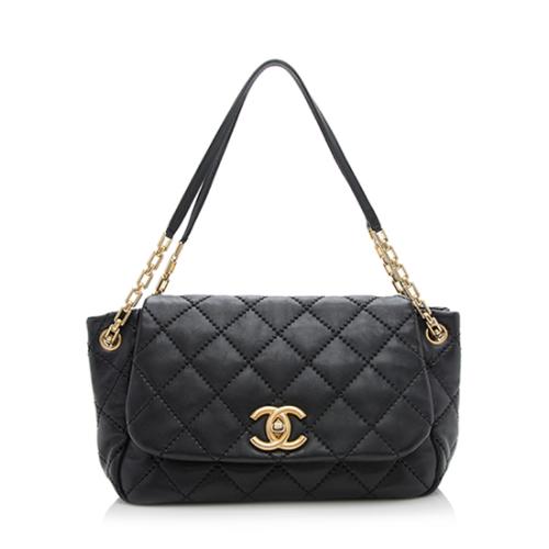 Chanel Calfskin Retro Chain Flap Shoulder Bag