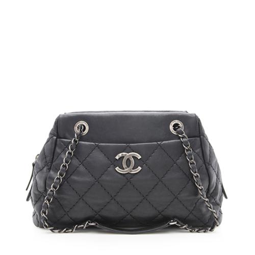 Chanel Calfskin Stitched Bowler Shoulder Bag