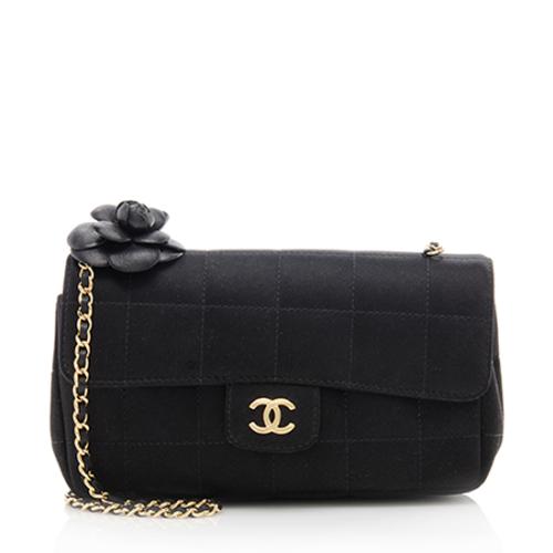 Chanel Satin Camellia Mini Flap Shoulder Bag