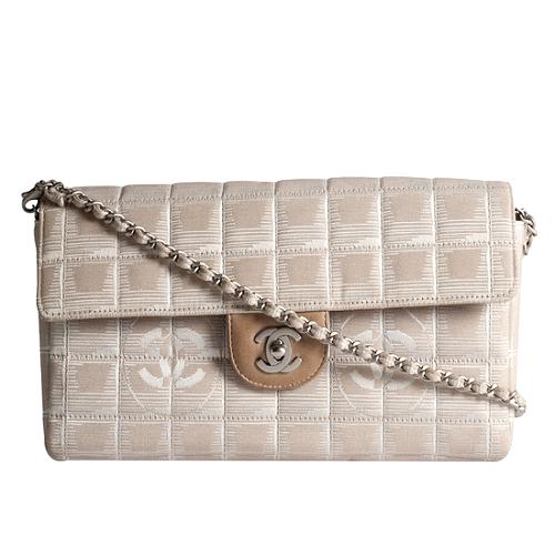 Chanel Canvas CC Logo Travel Line Flap Shoulder Handbag