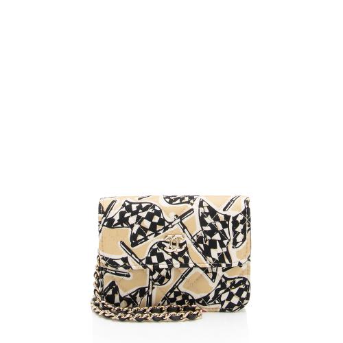 Chanel Canvas Check CC Flap Mini Wallet on Chain Bag