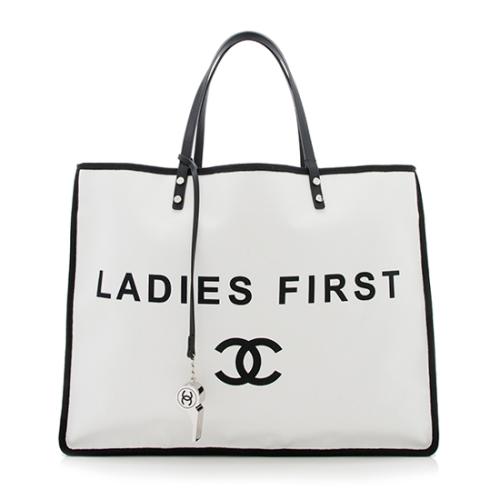 Chanel Canvas Lets Demonstrate Ladies First Shopper Tote