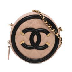 Chanel Caviar CC Filigree Round Crossbody
