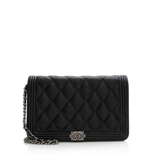 Chanel Caviar Leather Boy Wallet on Chain Bag