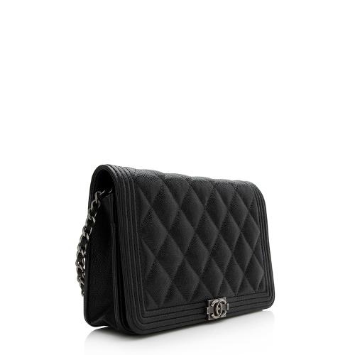 Chanel Caviar Leather Boy Wallet on Chain Bag