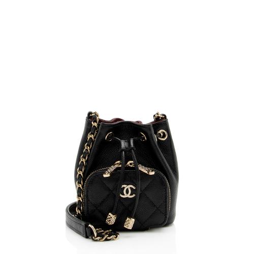 Chanel Caviar Leather Business Affinity Mini Bucket Bag