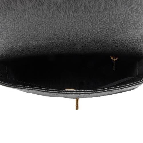 Chanel Caviar Leather CC Double Chain Mini Flap Bag