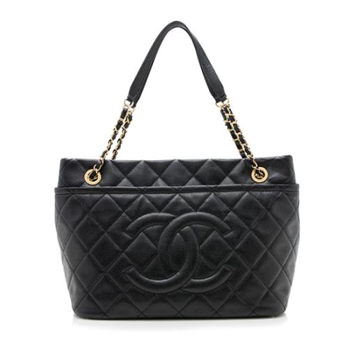 Chanel Caviar Leather CC Soft Timeless Large Tote 