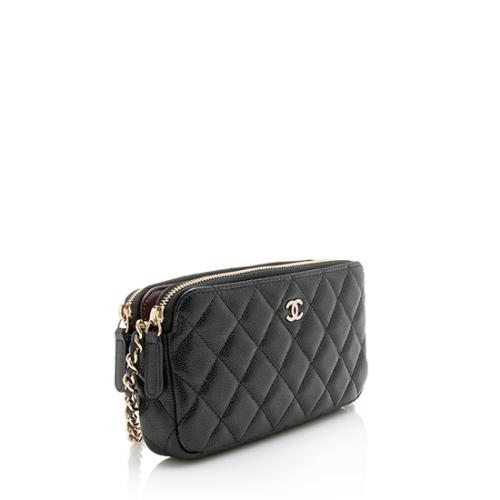 Chanel Caviar Leather Classic Clutch with Chain