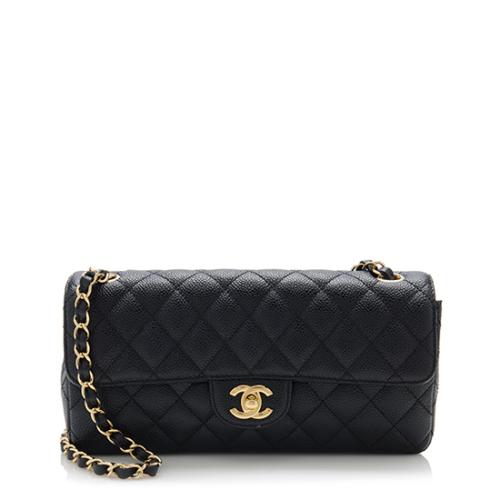 Chanel Caviar Leather Classic East/West Flap Shoulder Bag