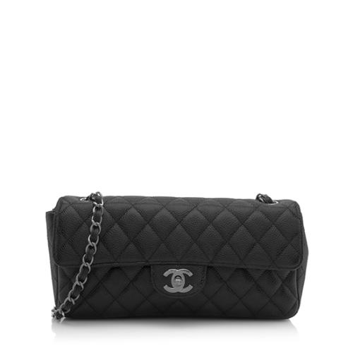 Chanel Caviar Leather Classic East/West Flap Shoulder Bag