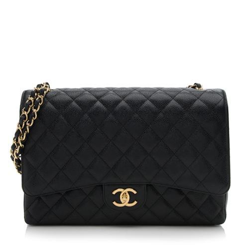 Chanel Caviar Leather Classic Maxi Single Flap Shoulder Bag
