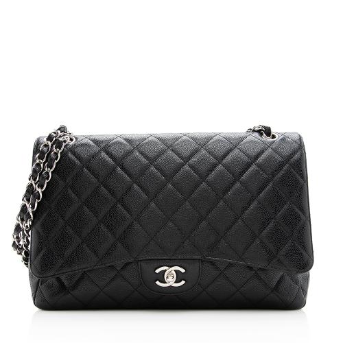 Chanel Caviar Leather Classic Maxi Single Flap Bag - FINAL SALE