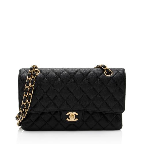 Chanel Caviar Leather Classic Medium Double Flap Bag
