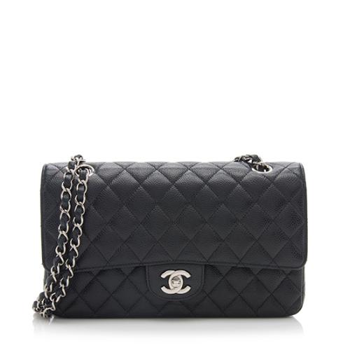 Chanel Caviar Leather Classic Medium Double Flap Shoulder Bag