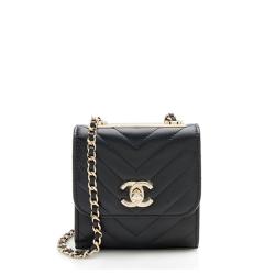 Chanel Caviar Leather Clutch with Chain