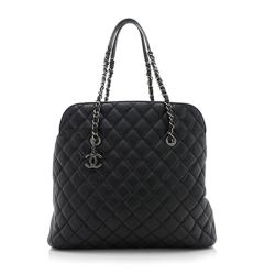 Chanel Caviar Leather Fold In Flap Top Tote